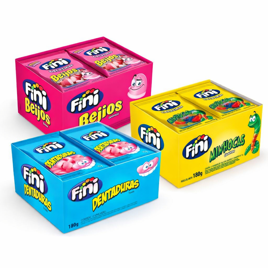Kit Fini Goma 3 Caixas Sabores Sortidos Com 12 Unidades Cada em Oferta na Shopee