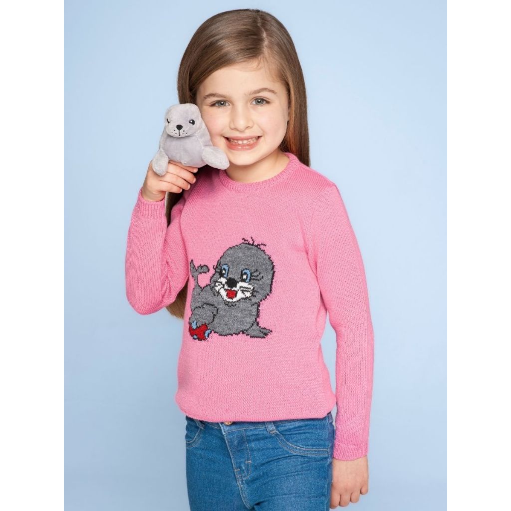 Blusa Suéter Lã Foca Infantil de Tricot Menina e Menino Inverno Tramadinhos Tricô