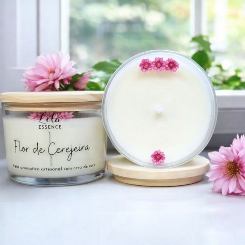 Vela Aromática Perfumada Artesanal PREMIUM 110g – Tampa de Madeira | Presente e Decoração