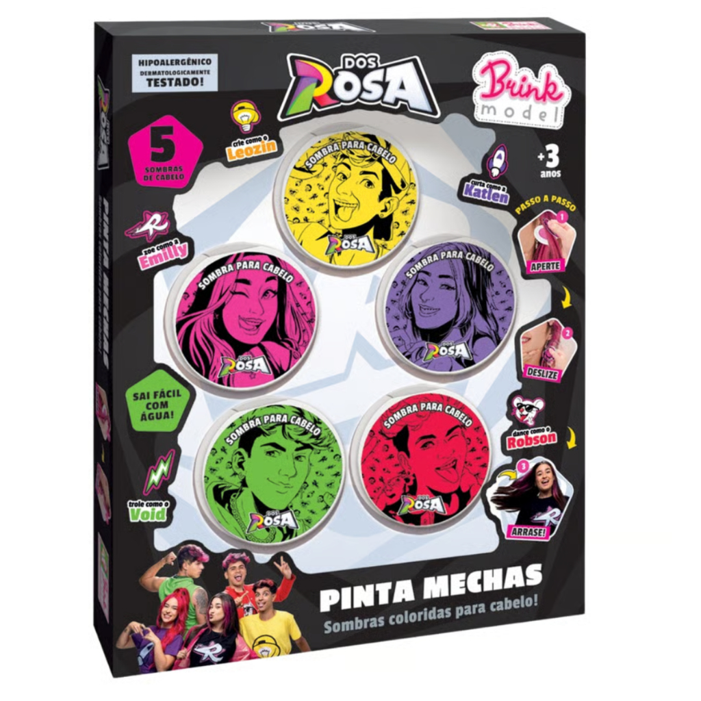 Pinta Mechas Infantil Dos Rosas Youtubers Emilly Vick Katlen Sombra De Cabelo 5 Cores Cabelo Maluco