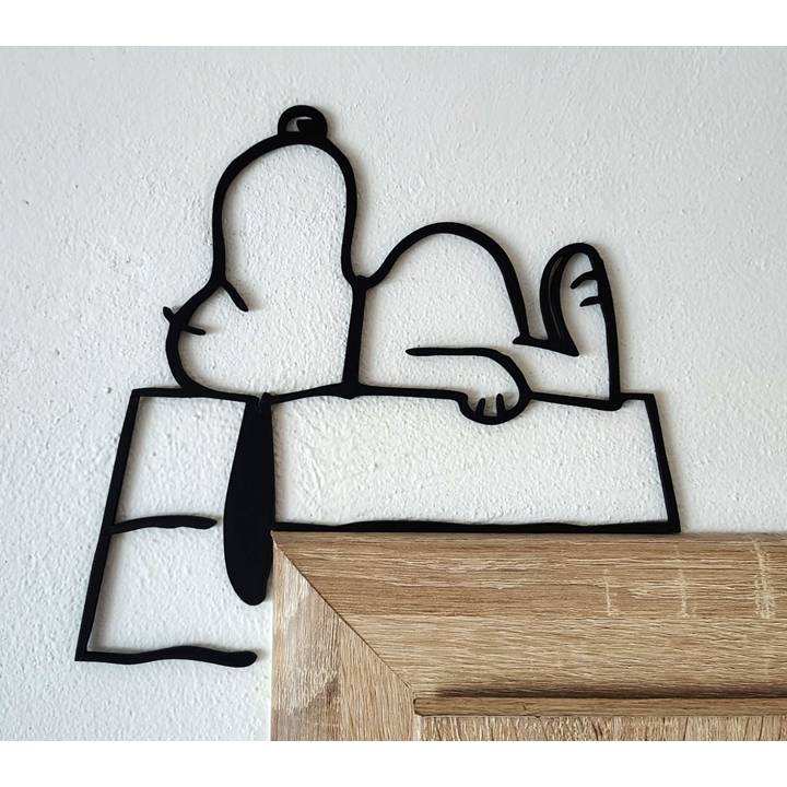 Canto de Porta Snoopy Decorativo - Arte Minimalista para Portas