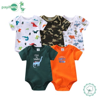 Kit 5 Pieces Summer Cartoon Roupa De Bebê Recém-Nascido Macia Para Bebês 100% Algodão em Oferta na Shopee