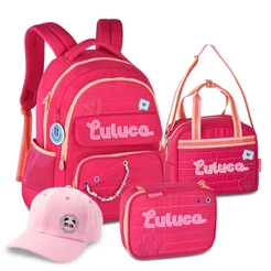 Kit Mochila Costas Reforçada Notebook Estojo Lancheira Luluca Adolescente Oficial Lançamento Lulike Youtuber