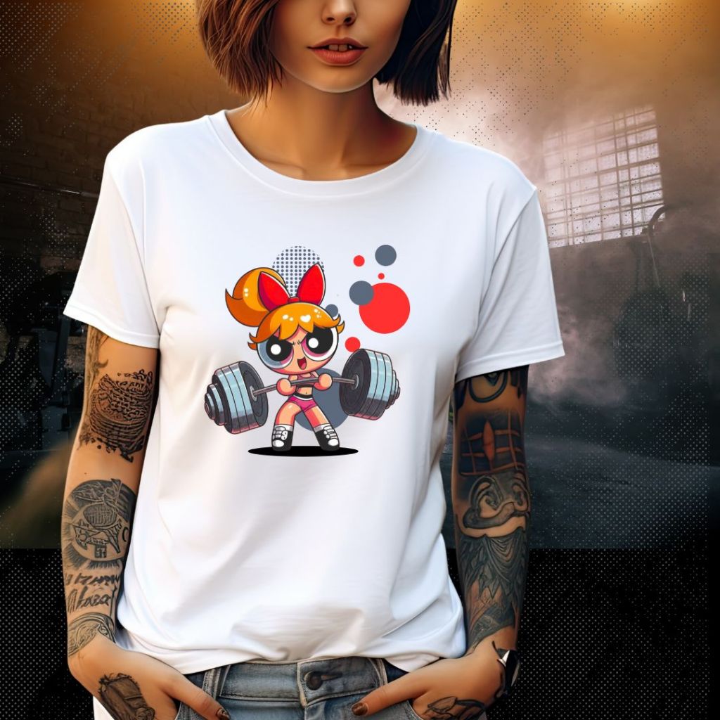 Camiseta Básica Branca Fitness | Super Poderosa Ruiva | Academia | Esporte | Em Poliéster e Elastano | Maior Conforto
