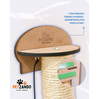 Arranhador Resistente para Gatos Ativos Parede Brinquedo Pet Poste Sisal