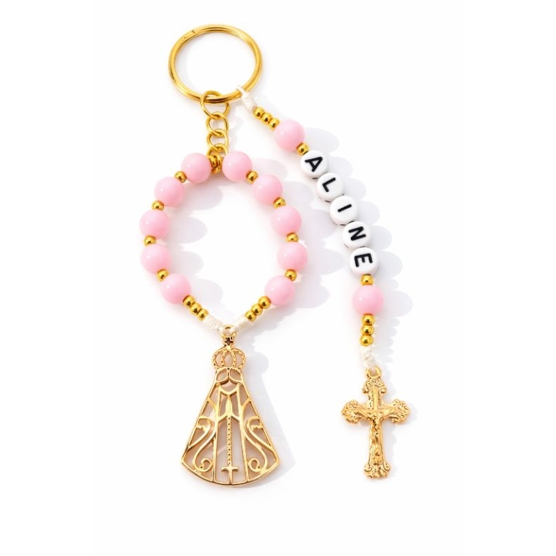 Chaveiro Terço Dezena Nossa Senhora Aparecida-Personalizado com 01 Nome em Oferta na Shopee