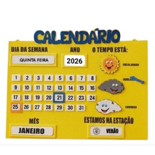 Calendário 2026 2027 Grande em Eva Sala de Aula, Quarto de criança, Volta às Aulas, Medida 72x55 cm. em Oferta na Shopee