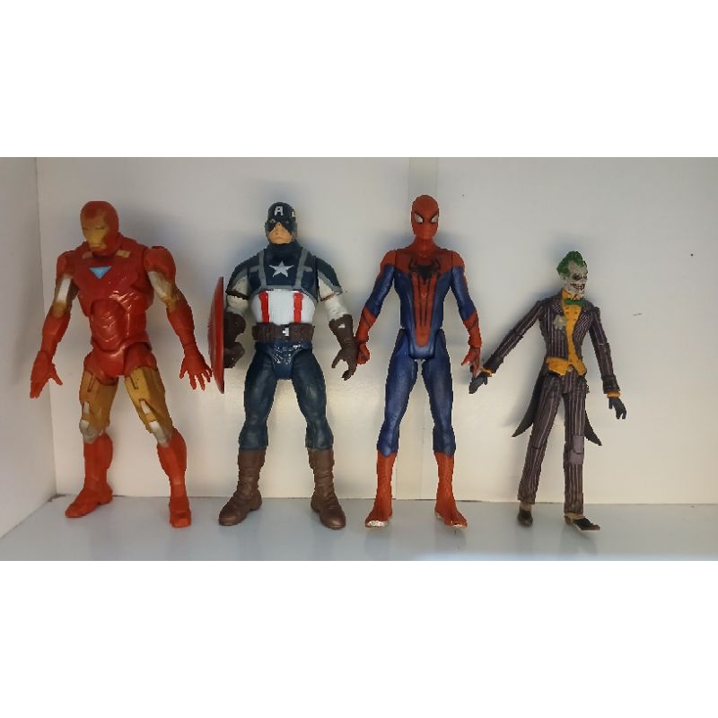 Lote Bonecos Capitao America Homem de Ferro Homem Aranha Coringa Joker