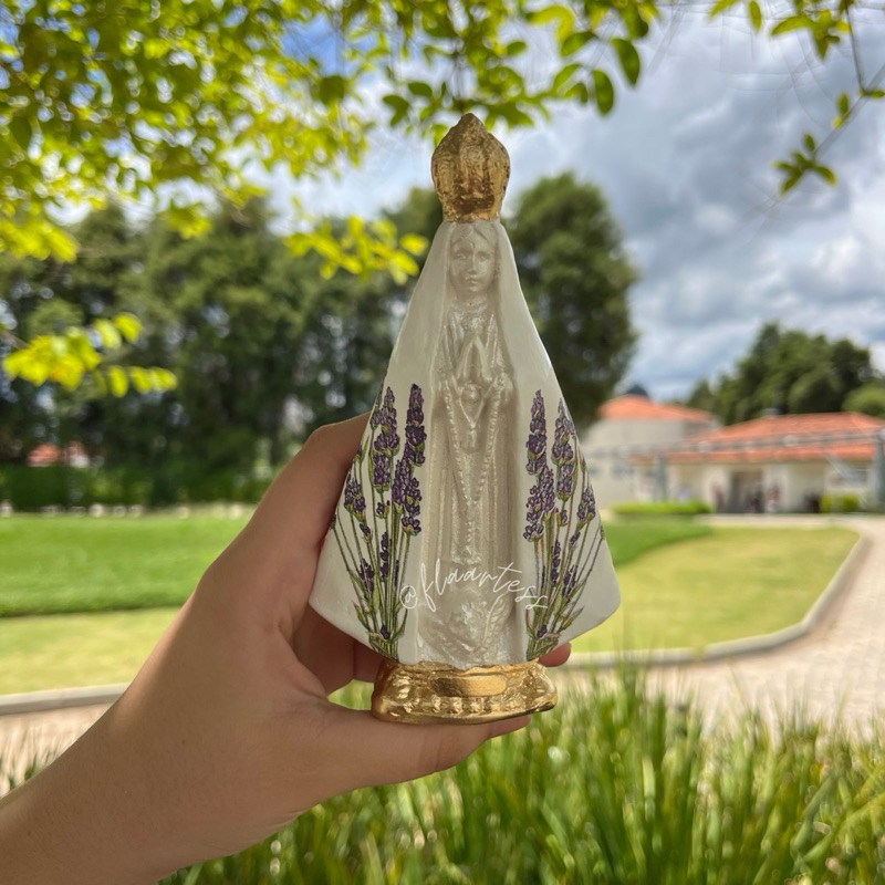 Nossa Senhora Aparecida 15cm Decoupage Lavanda Delicada/ Lembrança / Casamento / Decoração / Batizado