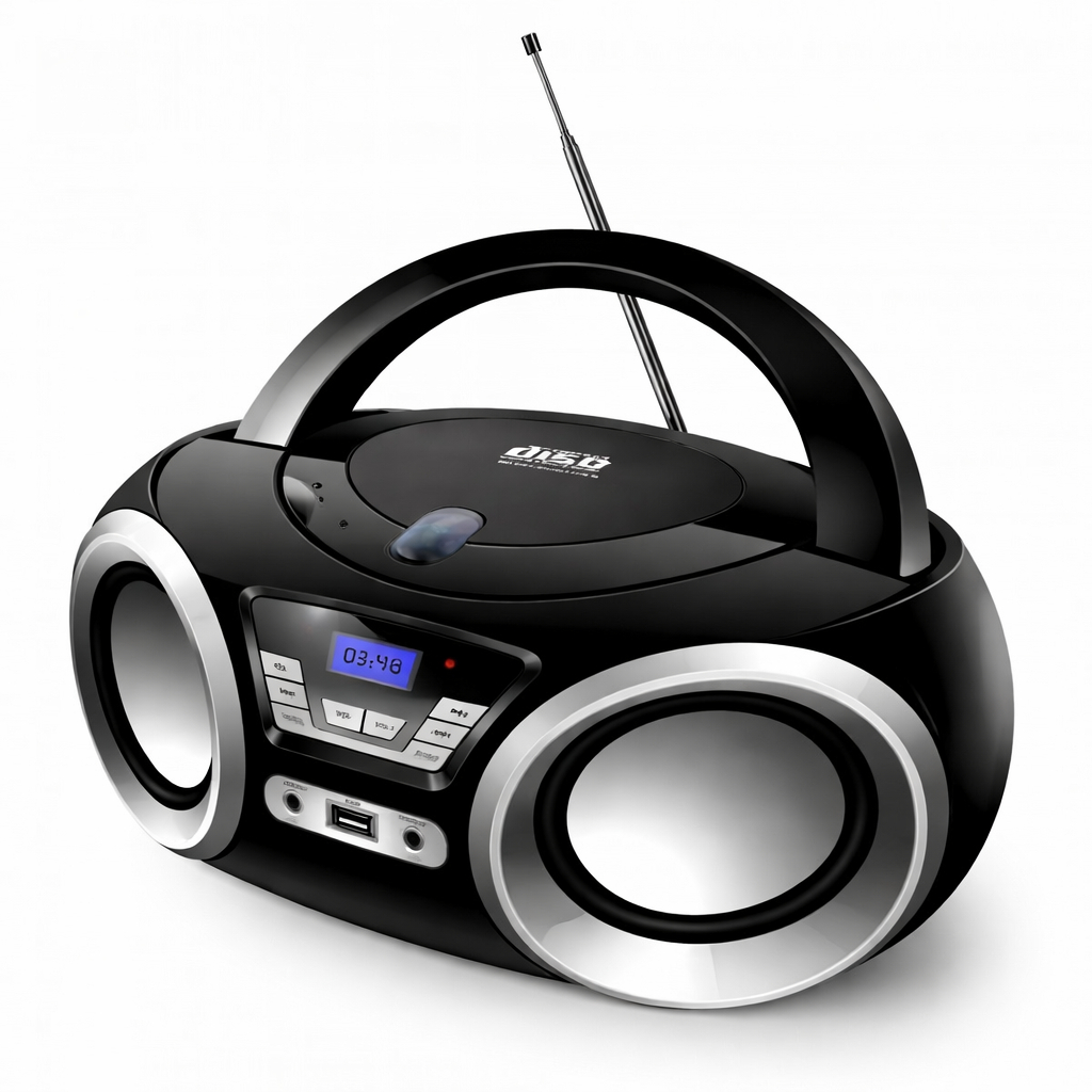 Radio Toca CD Portátil Megastar 1200W FM Bluetooth Bivolt Preto ou Rosa