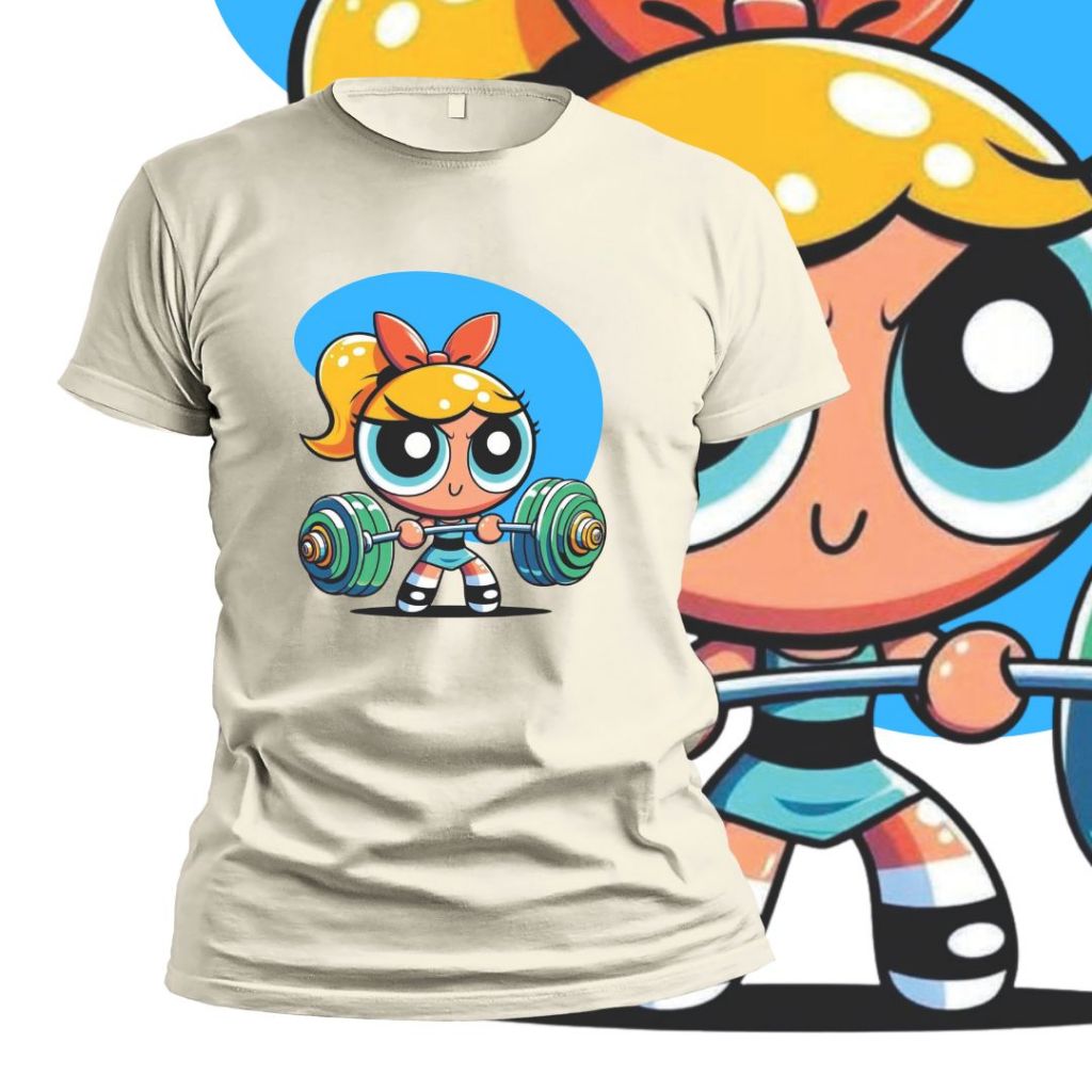 Camiseta Básica Branca Fitness | Super Poderosa Loira | Academia | Esporte | Em Poliéster e Elastano | Maior Conforto