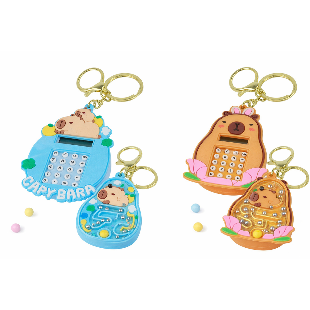 Chaveiro com Calculadora e Labirinto | Mini Calculadora Portátil | Infantil Escolar