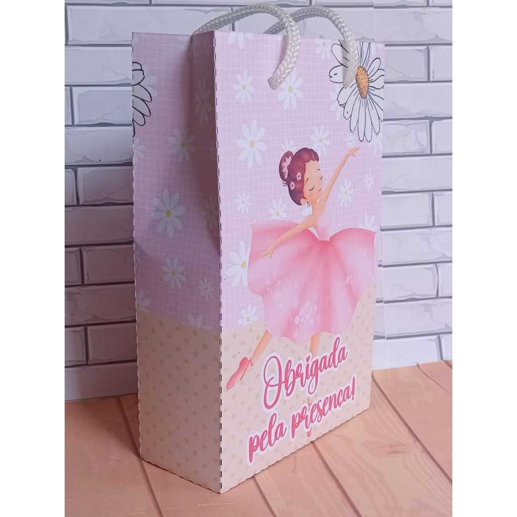 Sacolinha Surpresa Personalizada Lembrancinha Bailarina PEGUE E MONTE