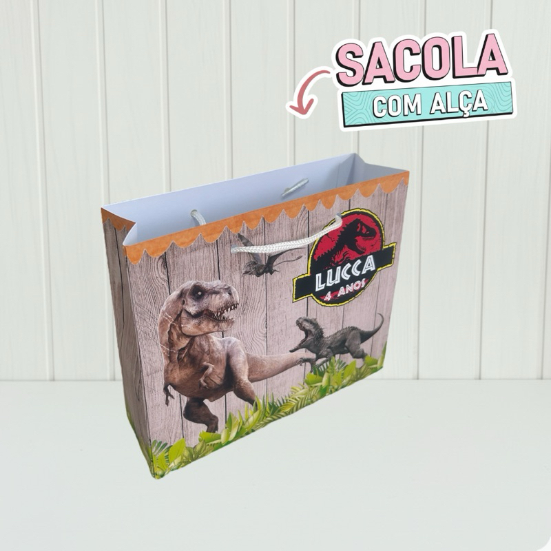 Sacolinhas Personalizadas para festa - Mimos de festa infantil - Lembrancinha infantil Dinossauro Jurassic