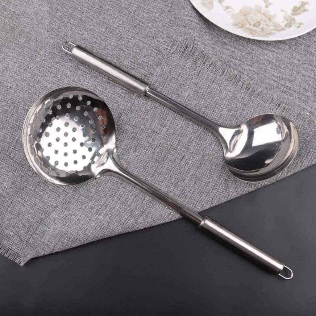 Conjunto Duplo de Cozinha Concha e Espatula Inox,Espátula Concha Inox ,Cozinha Utensilios