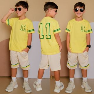 Conjunto Infantil Menino Estiloso Verão Lançamento Premium Camisa e Bermuda Veste Do 2 ao 12 anos em Oferta na Shopee