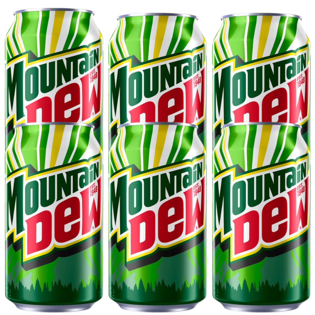 6 Refrigerante Mountain Dew Original formula Importado 355ml