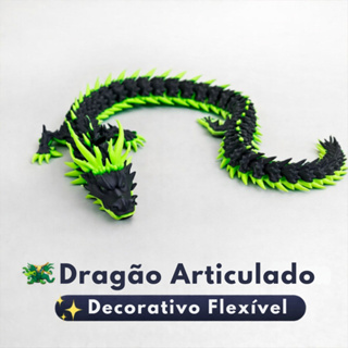 Dragão Articulado Flexível 42 cm 6 cores Relaxante Decorativo Descompressão Sensorial autismo em Oferta na Shopee