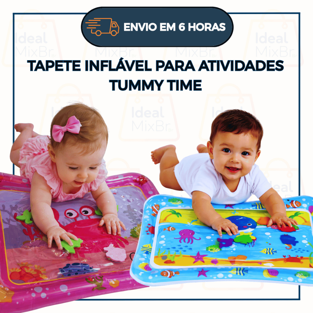 Tapete de Água Inflável Tummy Time Estímulo Sensorial e Fortalecimento para Bebês Em Casa Infantil em Oferta na Shopee
