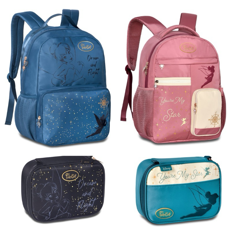 Mochila e Estojo Kit Tinker Bell Sininho DIsney Original em Oferta na Shopee