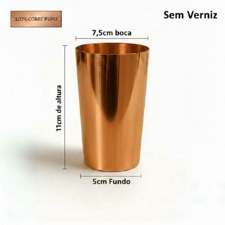 Copo de Cobre Puro 350ml Liso (Sem verniz) em Oferta na Shopee