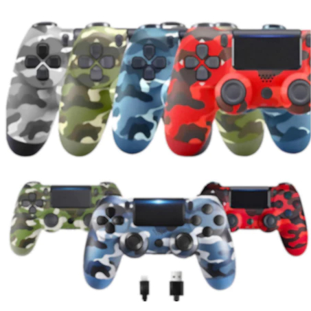 Controle Sem Fio Camuflado para P-S-4 com Cabo de Carregamento e Recursos Avançados em Oferta na Shopee