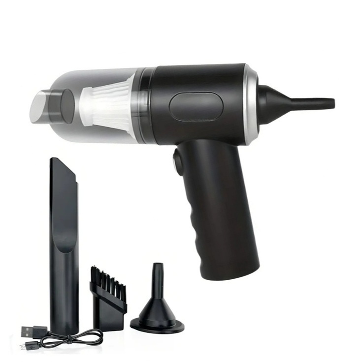 Mini Aspirador de Pó e Soprador Portátil Potente Recarregável Para Casa e Carro USB Filtro Lavavel