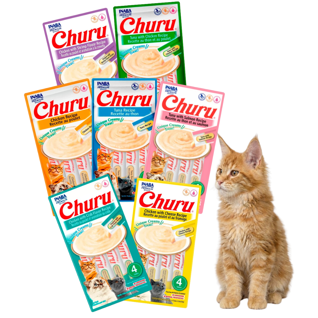 Petisco Churu Líquido Original Para Gatos Inaba 4 Unidades 56g - Sabor Irresistível - Vários Sabores em Oferta na Shopee