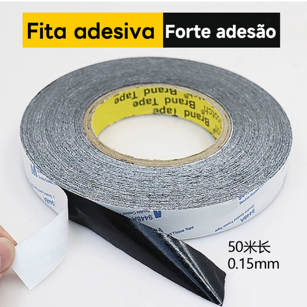 Fita Adesiva Dupla Face Para Celular, Tela De Toque LCD, Preto 50 Metros, Nova Marca 3M Adesivo em Oferta na Shopee