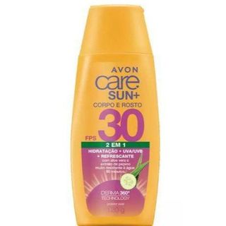 Protetor Solar Avon Care Sun+ FPS 30 - Resistente à Água, Hidratação e Proteção UVA/UVB