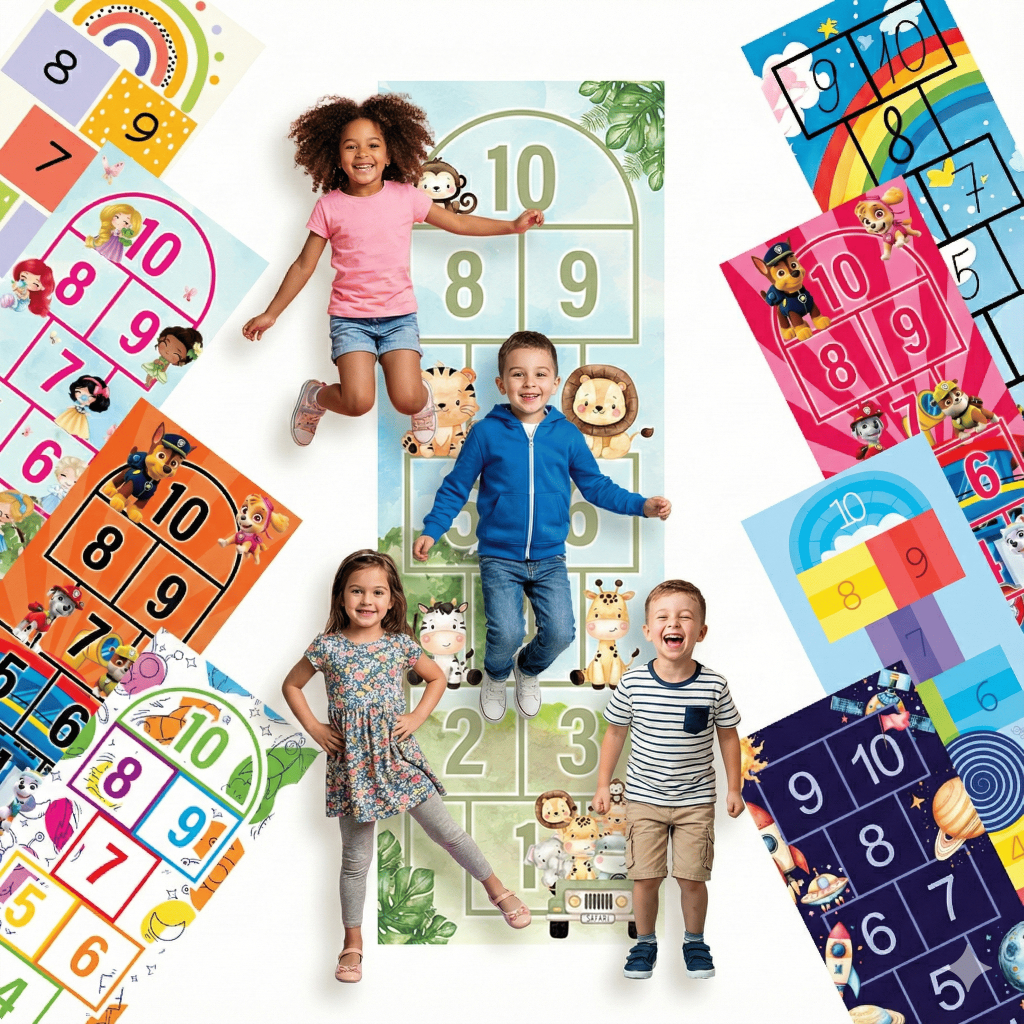 Amarelinha 150x 45 cm Tapete Adesivo Autocolante Decoração Quarto Infantil Escola- coleção #1- Diversos Modelos
