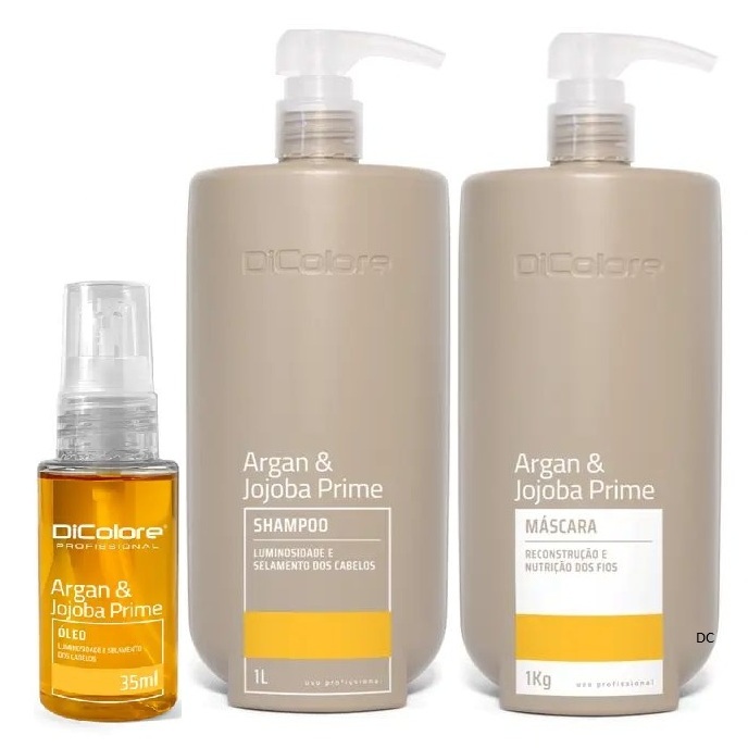 Dicolore Argan & Jojoba Reconstrução Lipoprotéica 3 Produtos