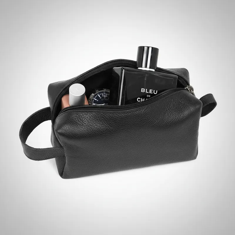 Necessaire Masculina Organizadora Em Couro Legítimo Viagem em Oferta na Shopee