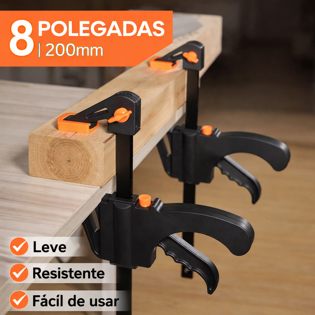 Kit 2 Grampo Sargento 8” 200mm Aperto Rápido Marcenaria