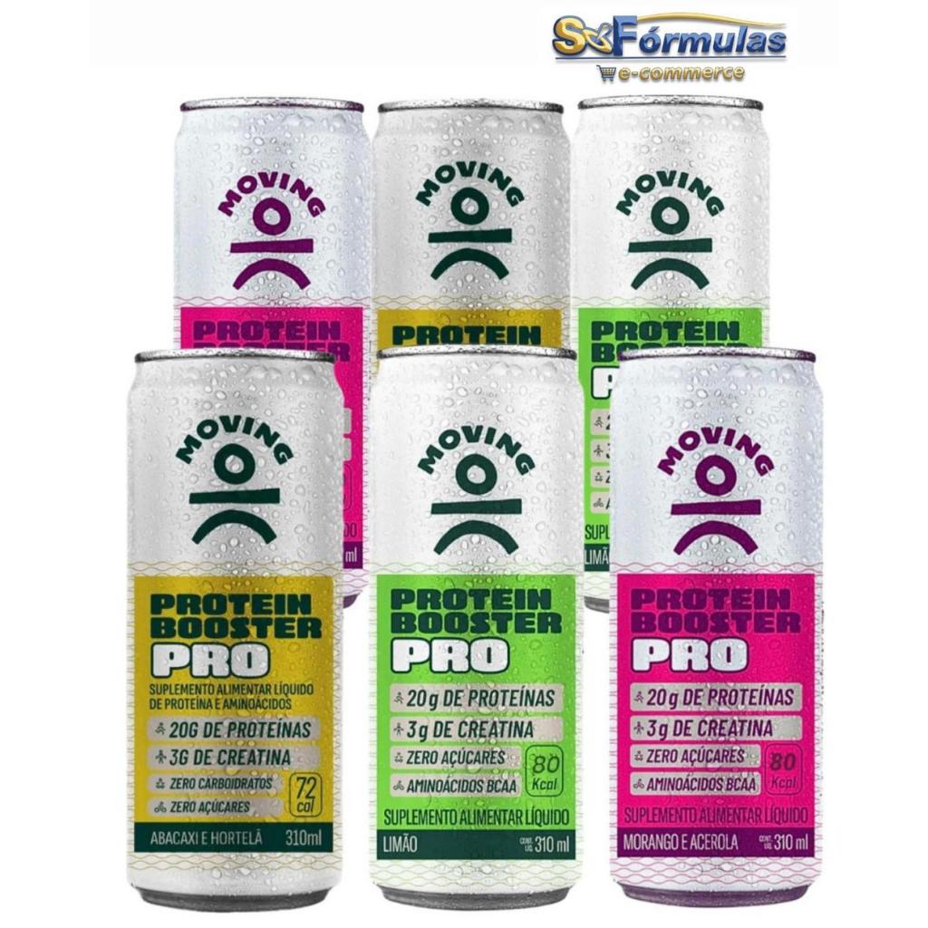 Kit Protein Booster Moving - Limão, Morango e Acerola , Abacaxi e Hortelã - 6x310ml 20g Proteina BCAA Kit Protein Booster Moving - Limão, Morango e Acerola , Abacaxi e Hortelã - 6x310ml 20g Proteina BCAA