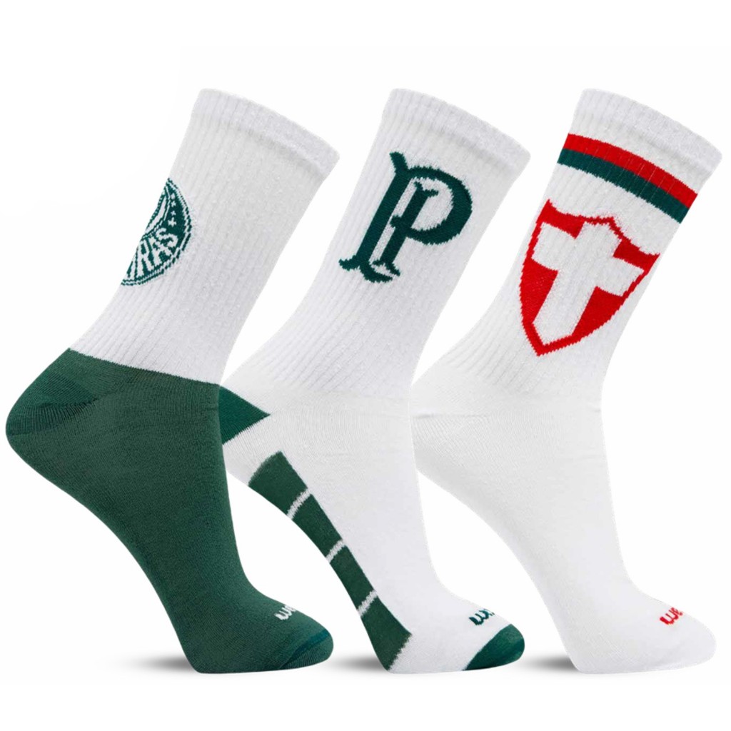 Kit 3 Pares Meia Esportiva Masculina Running Bike Gym Palmeiras em Oferta na Shopee
