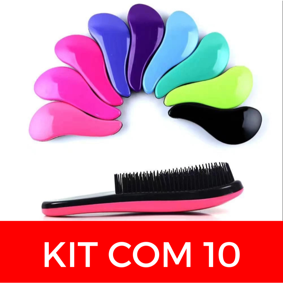Kit com até 5 Escovas Mágica Para Cabelo com Cabo Para Desembaraçar anti frizz Banho