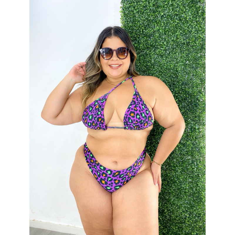 BIQUÍNI FIO DENTAL PLUS BLOGUEIRINHA CINTURA MÉDIA em Oferta na Shopee