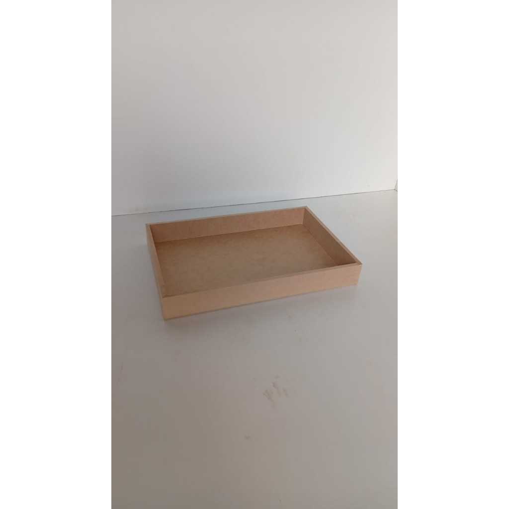 Bandeja MDF Cru Retangular 30x20x4 cm | Ideal para Artesanato, Decoração e Personalização em Oferta na Shopee