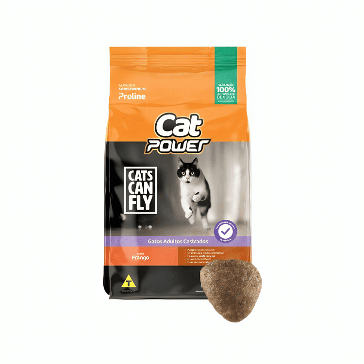 Ração Cat Power Castrados Frango • Alimento para Gatos Castrados • Nutrição