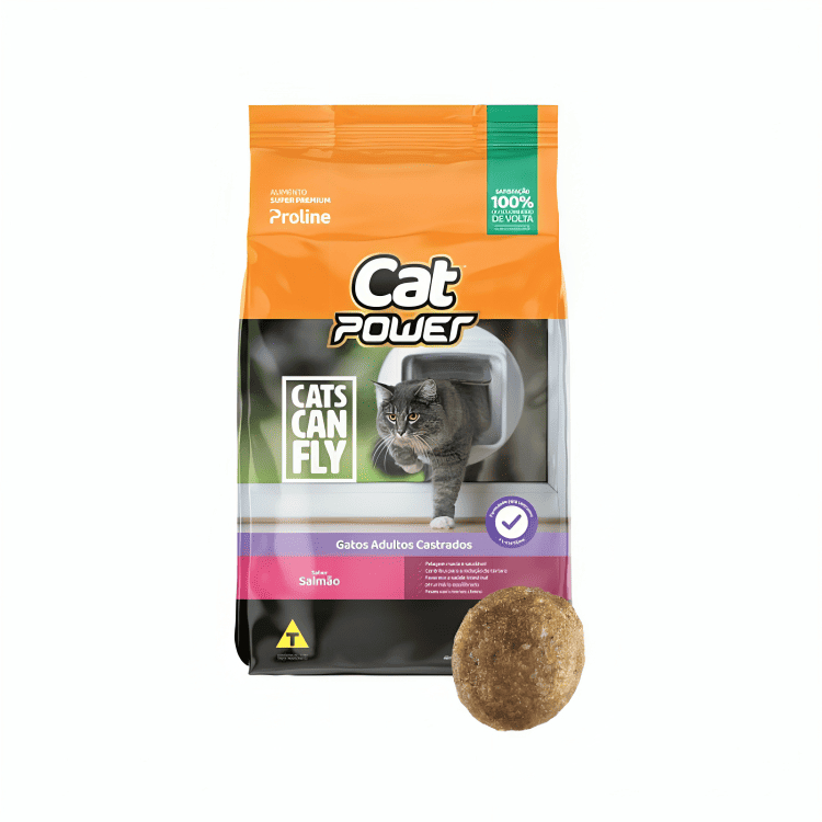 Ração Cat Power Castrados Salmão • Alimento para Gatos Castrados • Nutrição
