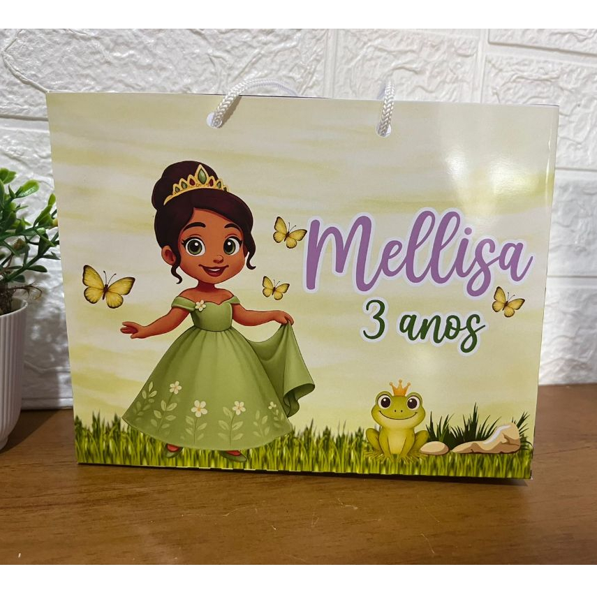 Sacolinha Tiana A princesa e o Sapo Personalizado | Sacolinha | Lembrancinha | Mimos | AniversárioTiana