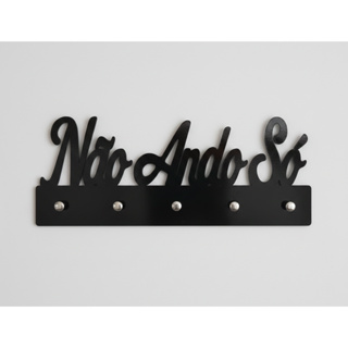 Porta Chaves Guias Umbanda Candomblé Quimbanda Não Ando Só Vazado 13x34cm Preto em MDF em Oferta na Shopee