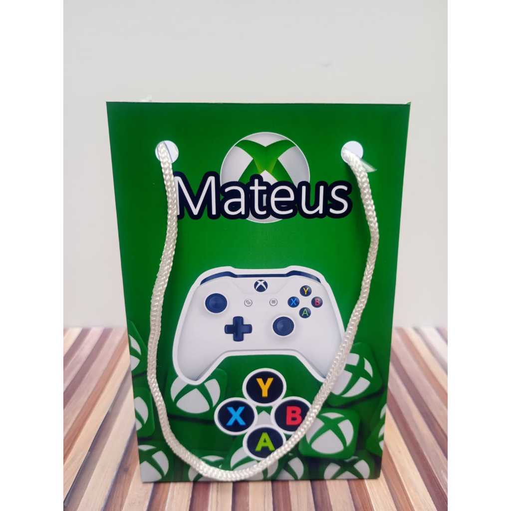 Sacolinha personalizada X Box Vídeo Game PEGUE E MONTE Lembrancinha de aniversário Sacolinha surpresa