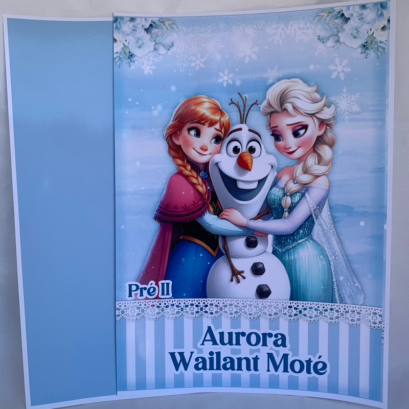 kit Capa de Caderno Personalizado Frozen - Anna e Elsa - Capa adesiva - Todos os temas