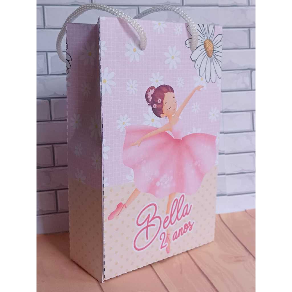 Sacolinha Surpresa Personalizada Lembrancinha Bailarina PEGUE E MONTE