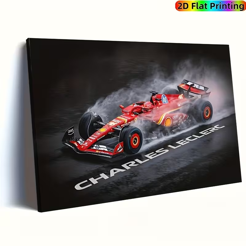 Quadro Decorativo Charles Leclerc Ferrari F1 - Velocidade e Adrenalina