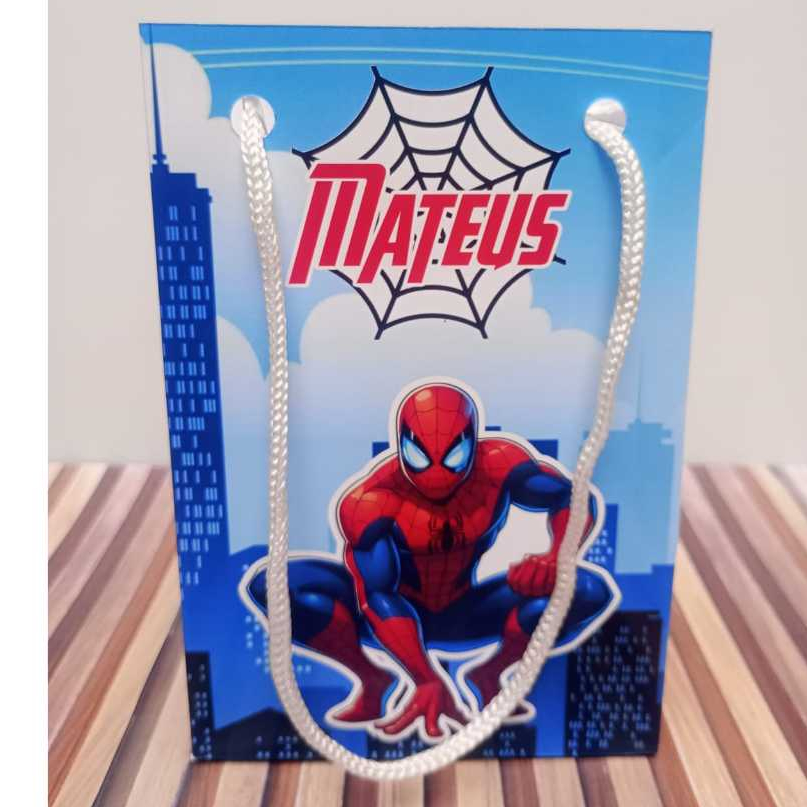 Sacolinha  personalizada O Homem Aranha PEGUE E MONTE Lembrancinha de aniversário Sacolinha surpresa