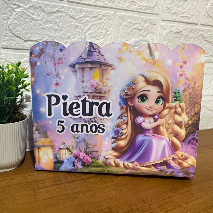Sacolinha Rapunzel Personalizado | Sacolinha | Lembrancinha | Mimos | Aniversário Enrolados Rapunzel