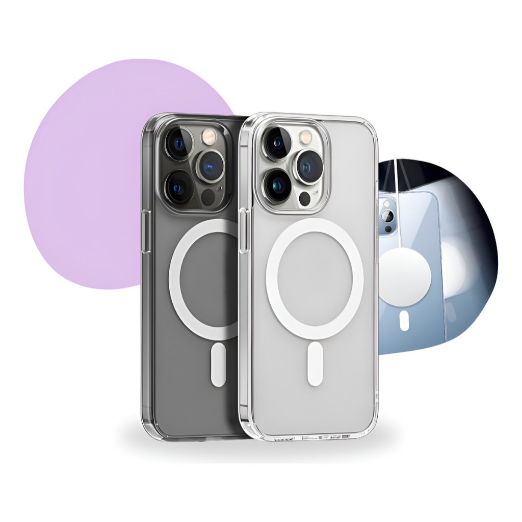 Capa iPhone 15 Transparente Magnética Compatível Carregamento MagSafe